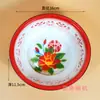 Bacia Tradicional Vintage Esmaltada Modelo Padrão Comercial Famosa na Internet Dupla Felicidade, Lavatório, Tigela de Sopa, Bacia de Porcelana com Borda Floral
