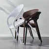 Cadeira de Plástico com Imitação de Rattan, Cadeira de Jantar ao Ar Livre para Lazer, Encosto Simples, À Prova d'Água e Prova de Sol, Cadeira de Plástico para Exterior para Loja de Chá com Leite