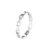 Anillo de pareja de acero inoxidable con borde cruzado, diseño de cadena hueca con personalidad de moda, joyería de acero de titanio en oro rosa para mujer