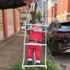 Figura de Santa Claus transfronteriza Decoración navideña escalando escalera y cuerda Santa Claus Decoración navideña Adorno colgante para ventana