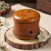 Pote de Moxabustão de Madeira de Nogueira e Pedra para Uso Doméstico, Massagem de Meridianos, Gua Sha, Pote de Moxabustão Portátil, Óleo Essencial de Rosa para Bem-Estar, Moxabustão Quente com Artemísia