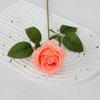 Rosa de franela pequeña individual, flor artificial, rosa perla, rosa de San Valentín, suministros de pared para bodas, flor falsa decorativa