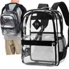 Mochila transparente de PVC transfronteriza, mochila escolar ligera y de gran capacidad para estudiantes, bolsa de gelatina versátil personalizada para viajes