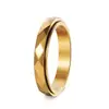 Nuevo Anillo de Amazon Estilo Europeo y Americano Acero Inoxidable Forma de Rombo con Facetas Tendencia Anillo Giratorio de 4 mm de Ancho para Aliviar el Estrés