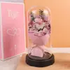 Ramo de Pulgar de Rosa y Clavel Regalo del Día de la Madre Exquisita Cúpula de Cristal Flor de Jabón de Confesión Flor Eterna Regalo
