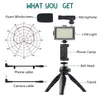Fábrica de origen kit portátil de belleza y maquillaje para viajes micrófono de mano para transmisión en vivo luz de relleno set de filmación para vlog de teléfono móvil