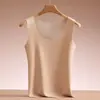 Chaleco Térmico Sin Costuras para Mujer, Camiseta Interior de Talla Grande con Forro de Felpa de Cachemira y Seda, Ropa Interior Térmica, Top Ajustado para Mujer