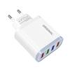 Carregador multi-porta 4USB para celular e tablet, adaptador 3A, cabeça de carregamento