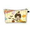 Nueva Bolsa de Maquillaje Monchichi de un Solo Lado para Niñas, Bolso de Mano Portátil de Gran Capacidad, Linda Bolsa de Almacenamiento de Escritorio al por Mayor