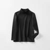 Camiseta Térmica de Base Cálida para Otoño e Invierno para Niños, Top de Otoño para Niños Estilo Coreano de Cuello Medio, Ropa Interior para Bebés Niñas Top de Color Sólido de Cuello Medio-Alto