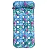 Cama flotante doble inflable Silla de salón para piscina Flotador para tomar el sol al aire libre Esterilla flotante PVC Engrosado Material ecológico con portavasos