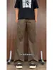Jeans de algodón puro estilo retro americano para hombre, pantalones de trabajo de corte angulado ajustados de alta calle para otoño, pantalones acampanados de alta gama para estilizar