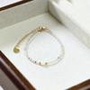 Pulsera Minimalista de Lujo Ligero Estilo Coreano Piedra Natural Perla de Agua Dulce Pulsera Zirconia Acero Titanio Pulsera de Cuentas Simple Combinable para Mujer