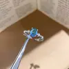 Anel oval com zircônia banhado a ouro 18k, anel requintado de moda de nicho de alta qualidade, acessório de mão simples e versátil