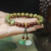 Pulseira de sândalo verde 8mm boa sorte contínua pingente de Lótus homens e mulheres Wenwan contas de Buda rosário fábrica atacado