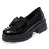 Outono 2025 Novo Versátil Moda Feminina Laço Rasteirinha Aumento de Altura Confortável Leve Popular Sapatos de Couro