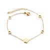 Pulsera de Concha Blanca Flor de Durazno de Venta Caliente Transfronteriza Moda Accesorios Ovalados Cadena de Flor Hoja Hueca Pulsera de Acero Inoxidable