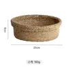 Cesta de Fruta de Paja, Cesta de Almacenamiento de Ratán, Bandeja de Fruta Tejida, Cesta para Snacks, Almacenamiento en Bandeja, Cesta de Almacenamiento Retro Multifuncional