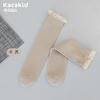 Meias Infantis de Cano Médio com Borda de Renda para Primavera e Outono, Meias de Renda para Meninas, Algodão Penteado Versátil, Meias Ribbed Sem Calcanhar para Bebê Menina, Par Pai-Filho