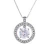 Collar de Diamante Redondo de Plata Esterlina S925 para Mujer Colgante de Celebridad de Internet Estilo Frío Estilo Coreano Personalidad de Estudiante Simple Cadena de Clavícula de Oro Colorido