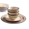 Procesamiento Personalizado Jingdezhen Color Bajo Esmalte Alta Temperatura 2026 Nuevo Vajilla Retro Francesa Cerámica Juego de Cuencos y Platos para Uso Doméstico