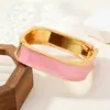Pulsera Cuadrada de Esmalte de Nuevo Estilo Transfronteriza con Acabado de Alta Gama, Diseño Abierto, Pulsera de Lujo Ligero, Accesorio Versátil para la Muñeca, Venta al por Mayor desde el Fabricante