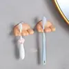 Suporte de Toalha Simples do Mickey Suporte de Escova de Dentes Montado na Parede para Crianças Gancho Adesivo Suporte de Armazenamento de Banheiro para Família de Quatro Sem Pregos