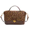 Bolso de Mano de Cuero Estampado de Leopardo Lujo Ligero Nicho Bolso Cruzado Bolso Cruzado Nuevo para el Trabajo 2026 Hermoso Bolso Cuadrado Pequeño Mate