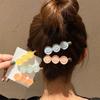 Corea del Sur Dongdaemun con cara sonriente de color, horquilla, flequillo de niña linda, pinza para el cabello rota, accesorios para el cabello de red roja