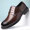 Zapatos de Cuero para Hombre, Zapatos Formales de Cuero para Negocios, Zapatos Derby de Suela Gruesa para Hombre, Zapatos Casuales Versátiles Transpirables con Punta Ancha, Dropshipping Disponible