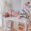 Escritorio largo para ventana escritorio de estudio madera de cerezo escritorio doble para computadora estantería Mesa para niña de dormitorio larga