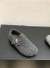 Sapatos Birkenstock de Veludo de Sola Grossa para Outono e Inverno para Mulheres 2025 Novos Sapatos Versáteis Quentes de Lã de Algodão Sapatos Birkenstock
