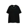 Ru Meng Estilo Americano Streetwear ao Ar Livre Marca da Moda Camiseta para Ir ao Trabalho Esportes Masculina Verão Decoração Simples de Colar Solta Versátil Manga Curta
