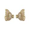 Unos pendientes ~ nueva concha de madre dulce Temperamento de hada súper Red de mariposa circón Pendientes de alto sentido mujeres
