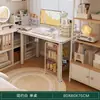 Penteadeira para Quarto de Menina, Mesa de Maquiagem Dois em Um, Novo Modelo 2025, Estilo Creme, Luxo Leve, Sensação de Alta Qualidade, Mesa de Escrita para Casa
