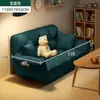 Sofá perezoso moderno estilo crema para salas de estar pequeñas, sofá plegable para dormitorio, sofá doble pequeño para apartamentos de alquiler, tela