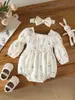 Mameluco pastoral floral de manga larga para primavera y otoño, estilo princesa, para bebés niñas, súper lindo, ropa exterior para gatear
