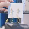 Pendientes largos de plata s925 con borlas de estrella nuevos Dongdaemun súper de hadas elegantes modernos