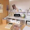 Estante de Almacenamiento de Doble Capa para Escritorio, Organizador de Mesa de Dormitorio de Múltiples Niveles, Organizador Simple de Cosméticos, Caja de Almacenamiento Minimalista para Oficina y Dormitorio