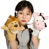Marionetas de mano animales juegos de manos para calmar muñeca actuación león puede abrir la boca muñeco animal utilería para conferencias de jardín de infantes