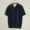 Camisa polo de tricô masculina de manga curta com gola de lapela, anti-listras, estilo old money, camiseta de negócios para o verão, atacado de fábrica transfronteiriço