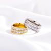 Anillo de titanio y acero inoxidable con circonita cuadrada popular japonesa y coreana anillo de diamante para pareja de acero inoxidable venta al por mayor anillo de red roja parlante