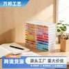 Organizador de Rack de Armazenamento de Canetas de Acrílico para Mesa de Estudante Caneta Colorida Papelaria Grade Transparente Rack de Armazenamento de Canetas Marcadoras