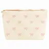 Bolsa de Maquillaje Popular de Pana con Cierre y Lazo de Temu, Bolsa de Almacenamiento Grande Estilo Coreano Femenino