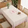 Mantel de Dibujos Animados Impermeable y a Prueba de Aceite, No Lavable, Nuevo Estilo 2026, Lujo Ligero, Sensación de Alta Gama, Estilo Lindo Rosa, Mantel Rectangular para Mesa de Comedor