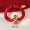 Goma para el pelo hecha a mano de color rojo, tamaño grande, estilo nuevo, cuerda de pelo del Año del Caballo, goma para el pelo de mujer, banda elástica, accesorio para el pelo, anillo para el pelo, accesorio para la cabeza