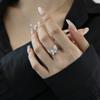 Brincos Colar Anel Prata de Lei S925 Estilo Ins Feminino Sofisticado Formato Borboleta Conjunto de Joias Exquisito Estilo Frio