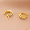 Pendientes de plata de ley 925 con triple aro y circonita para mujer, pequeños, únicos, elegantes, con hebilla para la oreja, joyería delicada y con sentido avanzado.