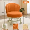Taburete Giratorio con Ruedas, Taburete Bajo con Respaldo, Taburete para Cambiar Zapatos en Casa, Silla Infantil, Taburete Redondo para Sala de Estar, Banco Blando Acolchado