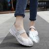 Cross-border plus size respirável tecido elástico banda mão-tecido sapatos femininos de camada única plus size sapatos casuais mãe sapatos femininos moda
